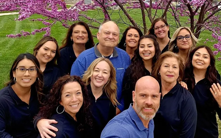 The Siouxland Orthodontics team outdoors